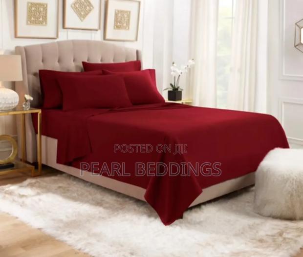 Premium Luxurious 100% Quality Plain Cotton Bedsheets Set photo 17