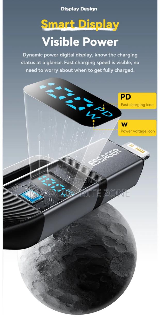 2m Essager 4 In 1 Digital Display Usb Cable Type C100w Pd photo 2