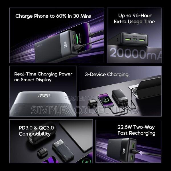 Oraimo Powernova Q21 20000mah 22.5w Power Bank photo 5