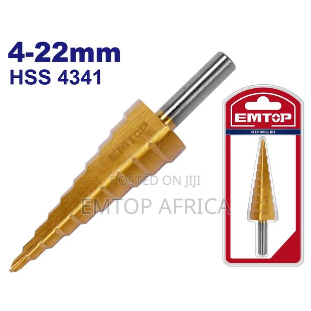 One Bit for All Holes! Emtop Step Drill - 4-22mm HSS Steel