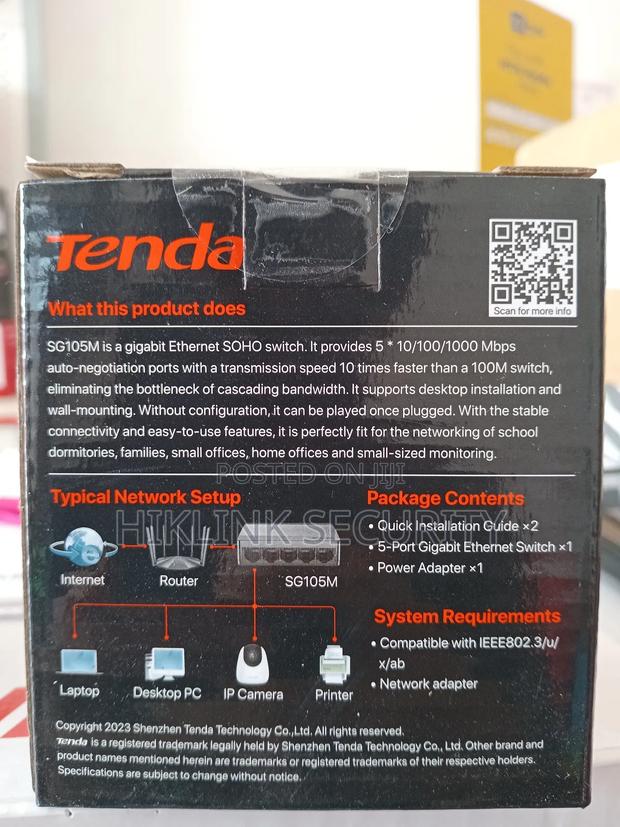 Tenda 5 Port Giga Switch photo 2