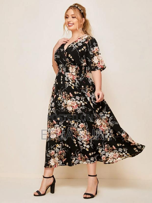 Dazy Shirred Print Tie Up Dress for Women photo 3