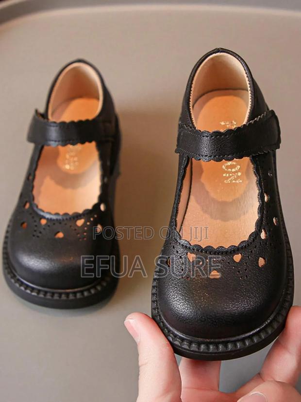 Kids Flat Black Shoes for Girls Students