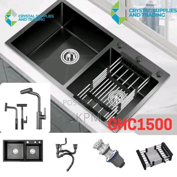 Black Kitchen Sink and Accessories photo 2