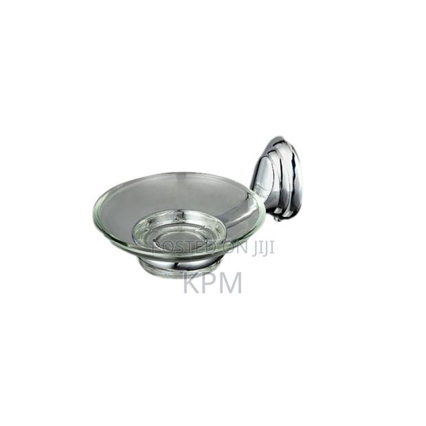 Round Glass Bathroom Soap Dish