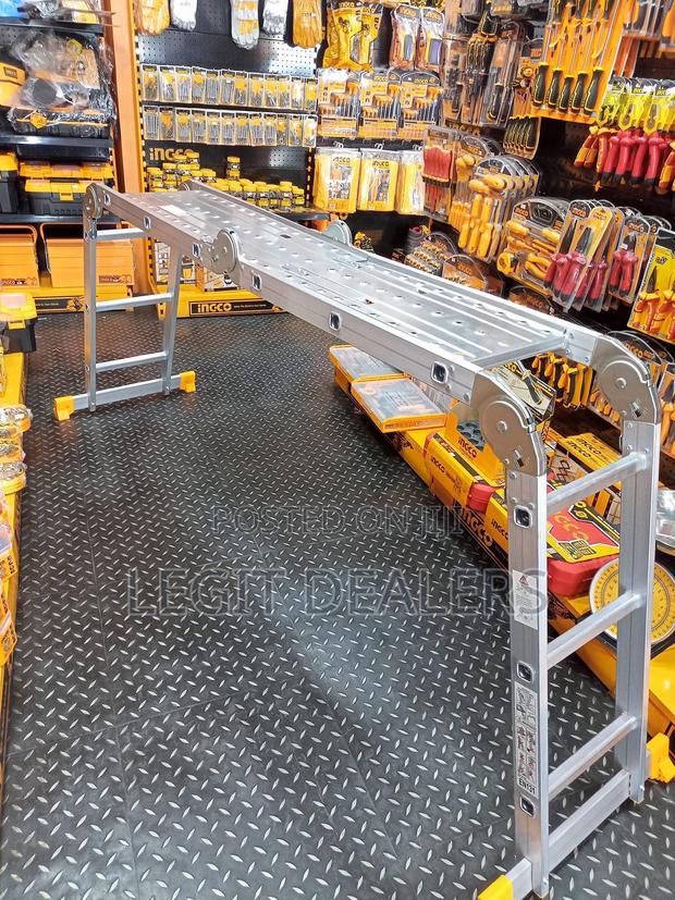 Strong Foldable Multipurpose Aluminium Ladder 4x3steps 4x4 photo 4