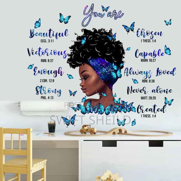 Blue Girl Scriptural Butterfly Room Wall Decor