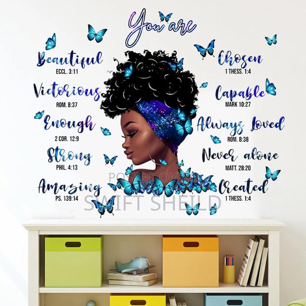 Blue Girl Scriptural Butterfly Room Wall Decor photo 2