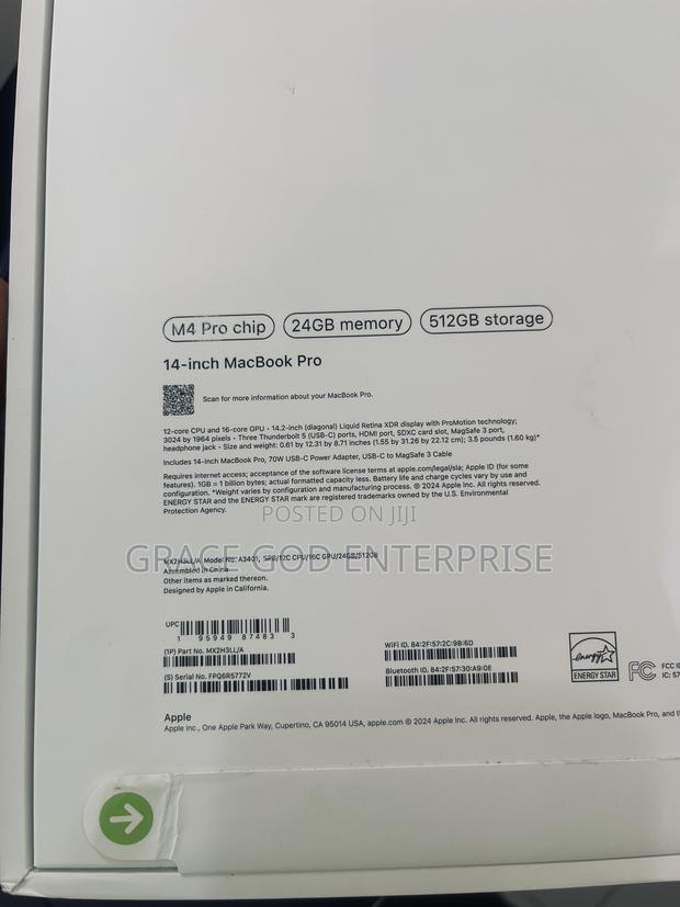 New Apple MacBook Pro 2024 M4 Pro 14-inch 24GB Apple M4 Pro SSD 512GB photo 2