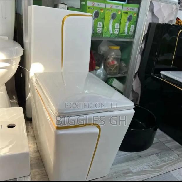 Black and White Designed Wc - White and Gold Wc · Photo 3