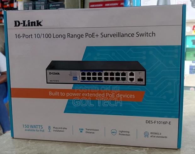 Dlink 16port Long Range Poe Surveillance Switch Des-F1016p-E · Photo 4