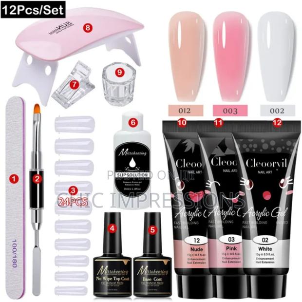 12pcs Polygel Nail Extension Kit 15ml · Photo 2