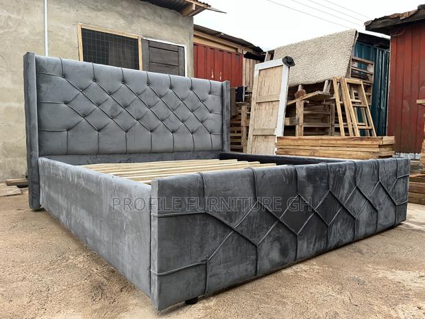 Gray Queen Size 72x75 Bed Frame/ Very Strong And Durable photo 2