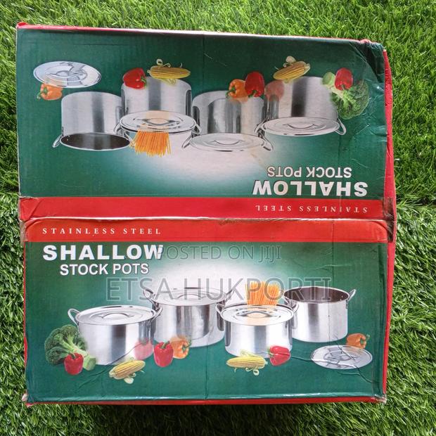 Brand New Four Pieces Shallow Stock Pots