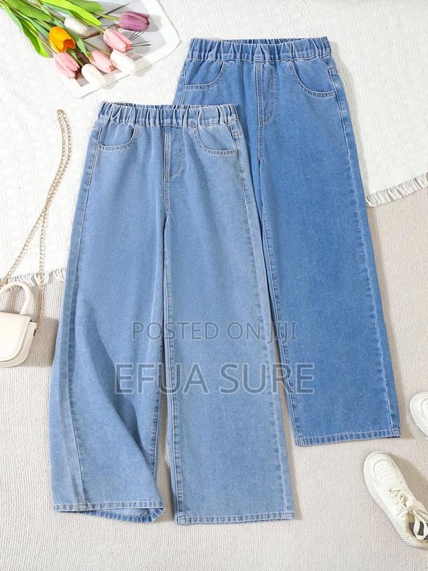 Girls Casual Straight Wide-Leg Jeans for Girls 12yrs