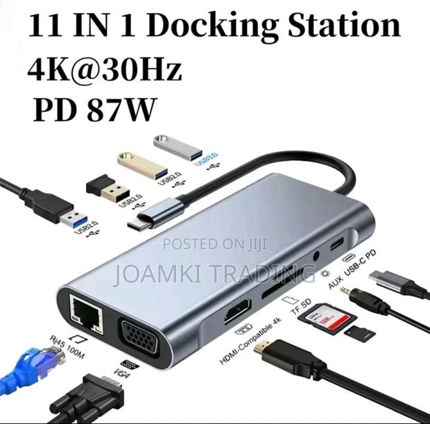 11 in 1 Usb C Hub 3.0 Splitter 4 Laptop, Vga/Hdmi/Rj45/Sd/Pd photo 2