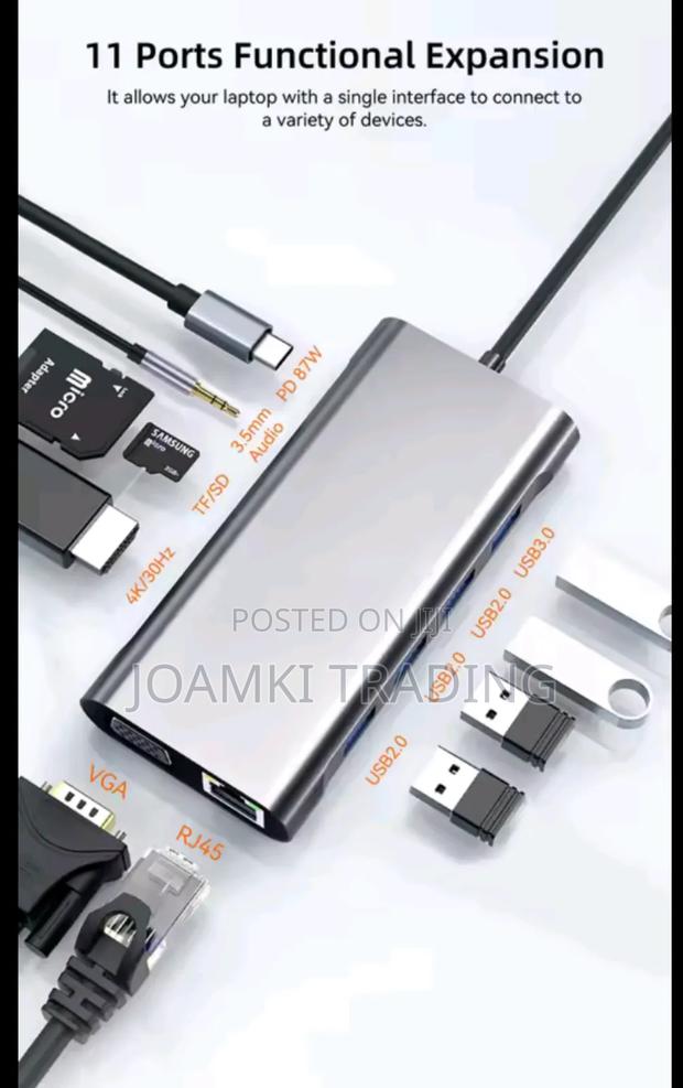 11 in 1 Usb C Hub 3.0 Splitter 4 Laptop, Vga/Hdmi/Rj45/Sd/Pd photo 8