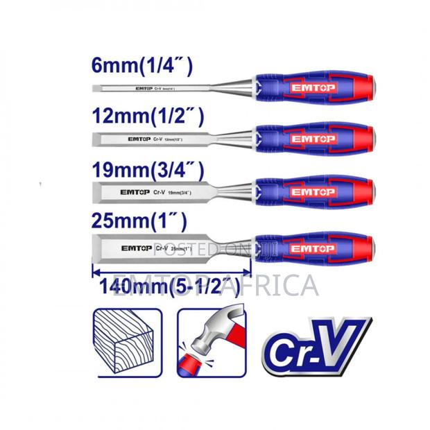 Ewct0401 4pcs Wood Chisel Set | Cr-v Steel | Multi-Size photo 3