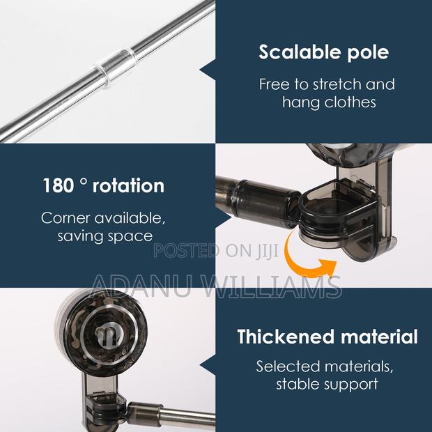 Rotatable And Extendable Towel Rack With Suction Cup Hooks · Photo 3