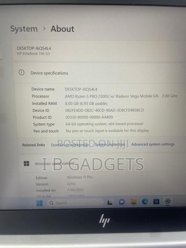 Laptop HP EliteBook 745 8GB AMD Ryzen 5 SSD 256GB · Photo 4