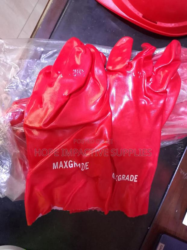 Pvc Red Gloves.