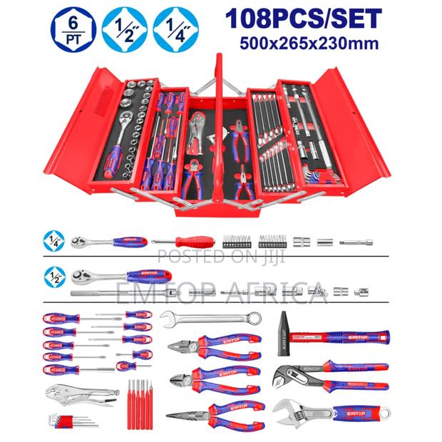 Ehts00108 108 PCS Chest Set 5 Drawers 1/4" Ratchet Sockets