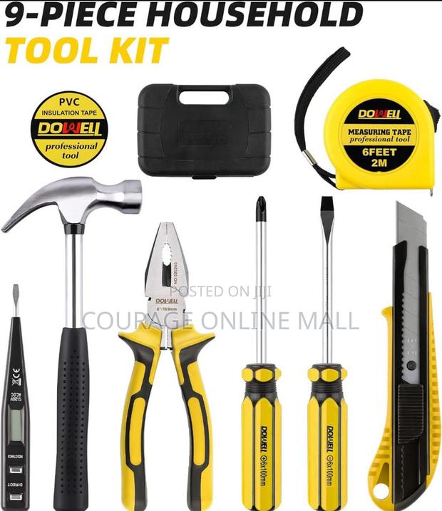 9 Pieces Tool Set With Storage Box