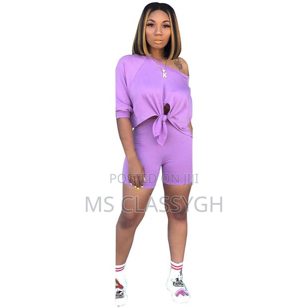Solid Color Tie Up Hem Off Shoulder Bodycon Tracksuit