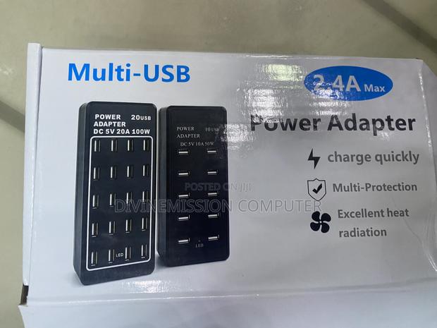 Multi-Usb 2.4a Power Adapter, Charge Quickly. 20 Usb 5v,100w photo 5