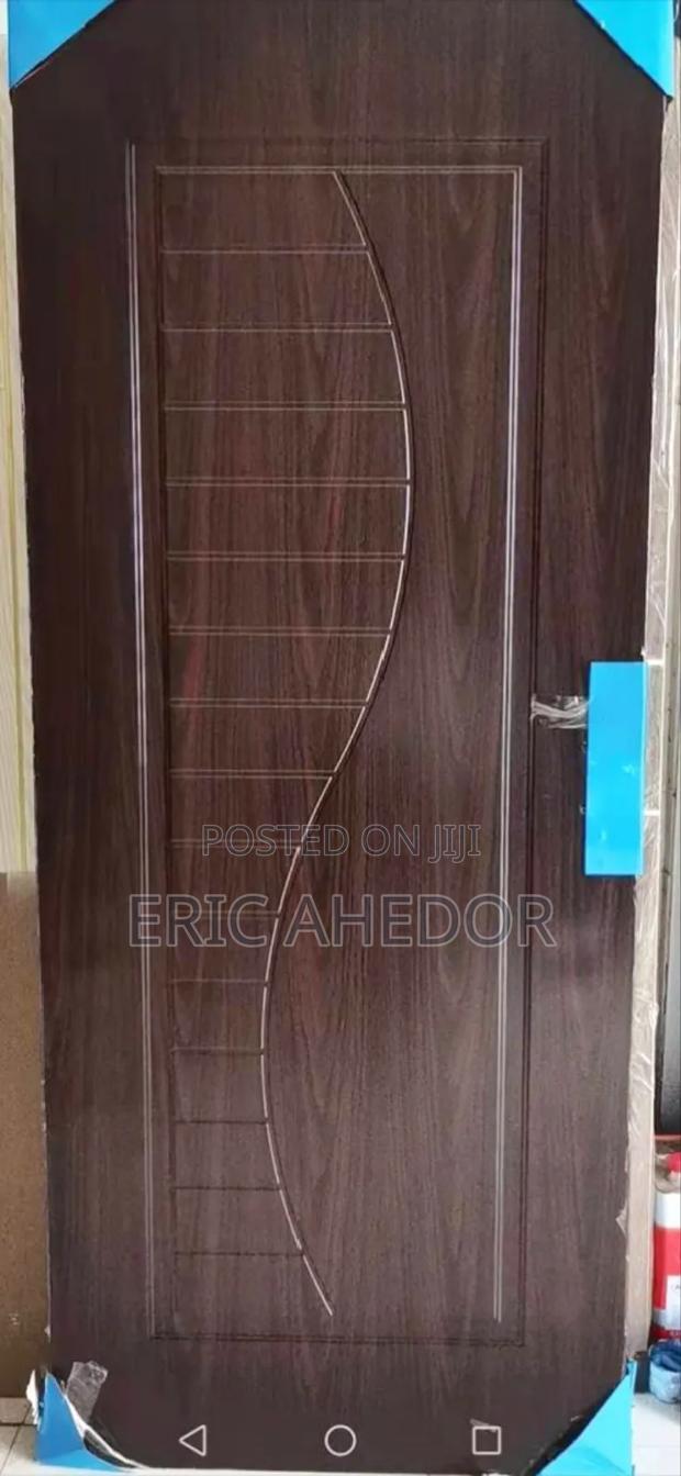 Wooden Metal Security Door With Metal Frames and Handles