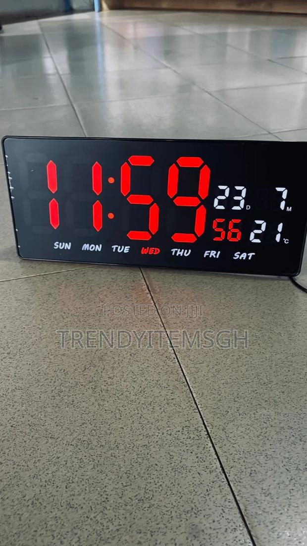 6”X14” Digital Wall Clock Calendar Alarm Temperature · Photo 3
