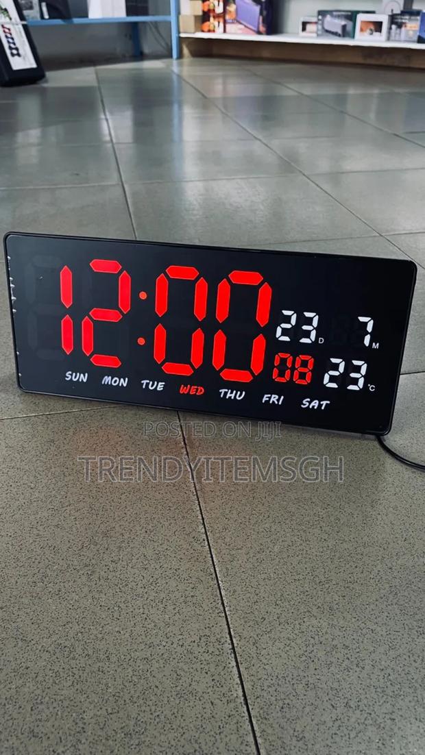 6”X14” Digital Wall Clock Calendar Alarm Temperature · Photo 4