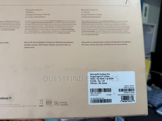New Microsoft Surface Pro 11th Edition, a Copilot+ PC 16GB SSD 512GB photo 2