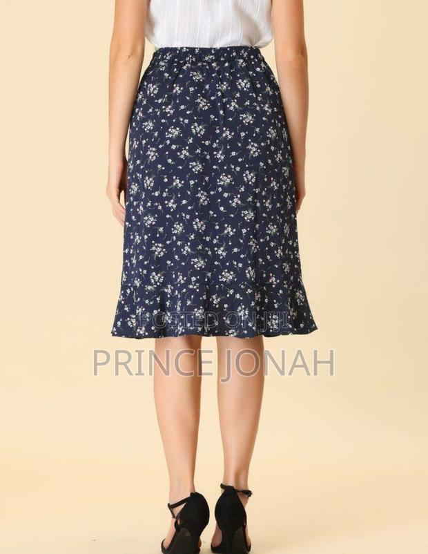 Floral Ruffle Elastic High Waist Button Flowy Split · Photo 4