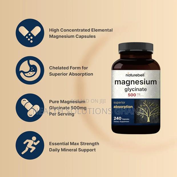 Nature Bell Magnesium Glycinate 500mg - 240 Caps · Photo 4