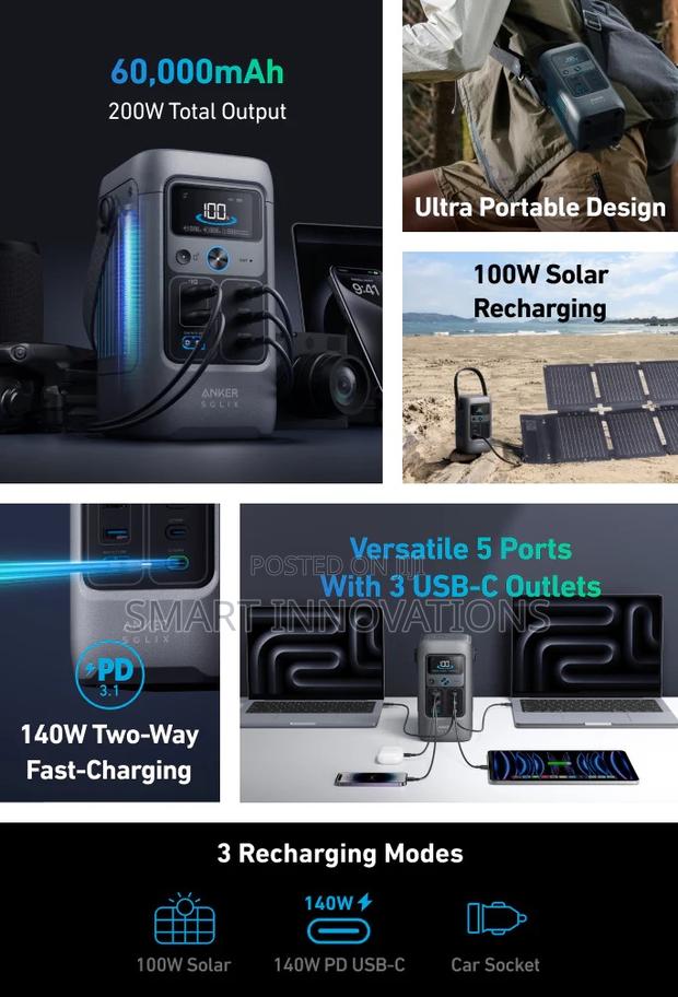 Anker Solix C200 Dc Portable Power Station - 192wh | 200w photo 3