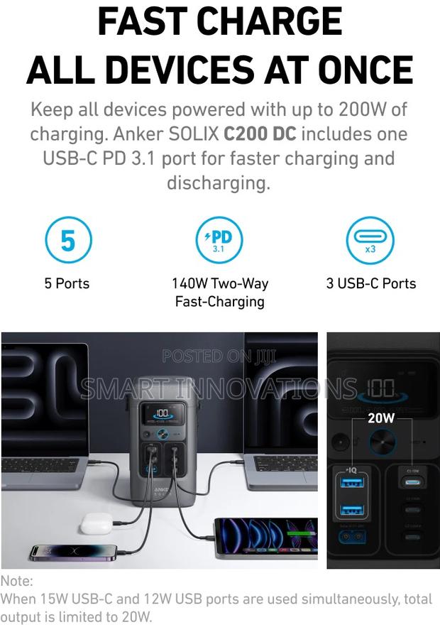 Anker Solix C200 Dc Portable Power Station - 192wh | 200w photo 4