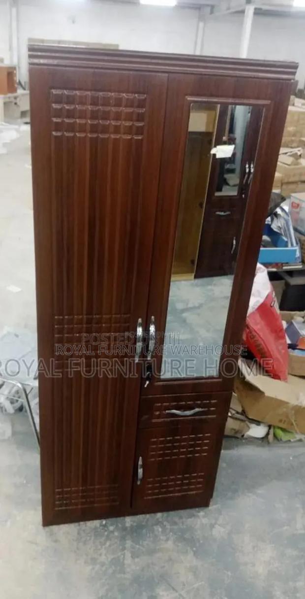 2 Doors Wooden Wardrobe Coffee Colour · Photo 3