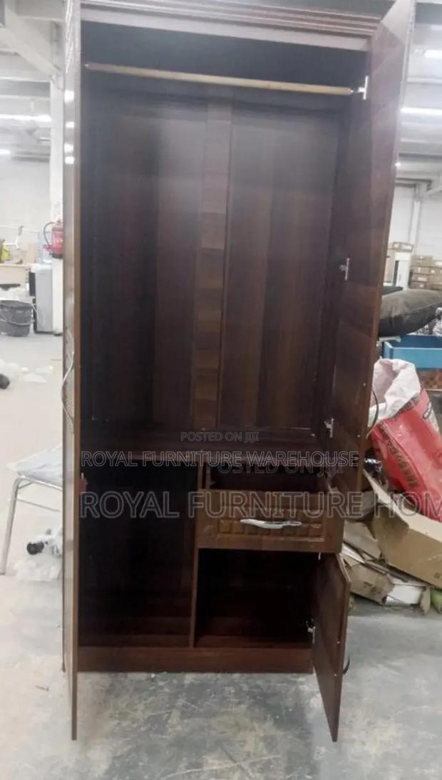 2 Doors Wooden Wardrobe Coffee Colour · Photo 4