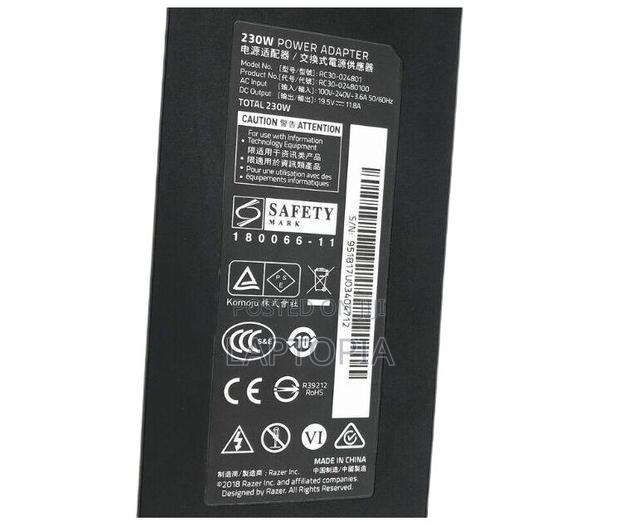 230w Charger For Razer Blade 14 Rtx3060 R15 Model Gtx1060 photo 2