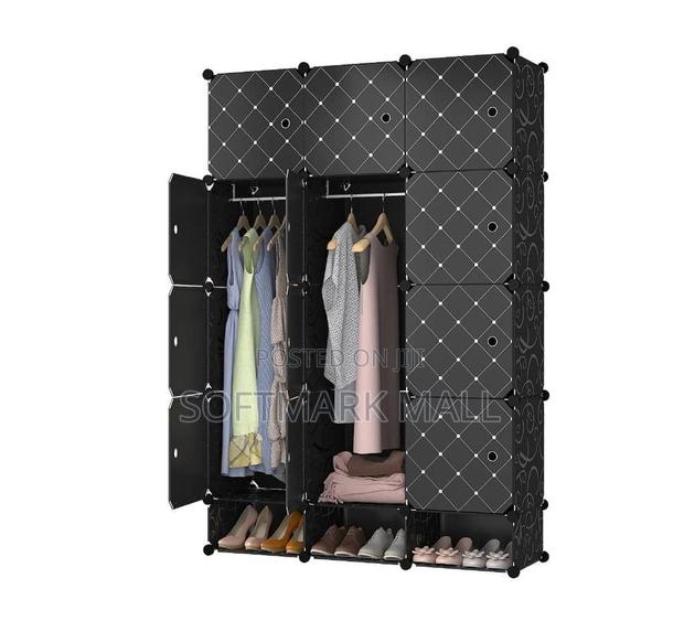 Black 12 Cubes Wardrobe + Shoe Rack · Photo 2