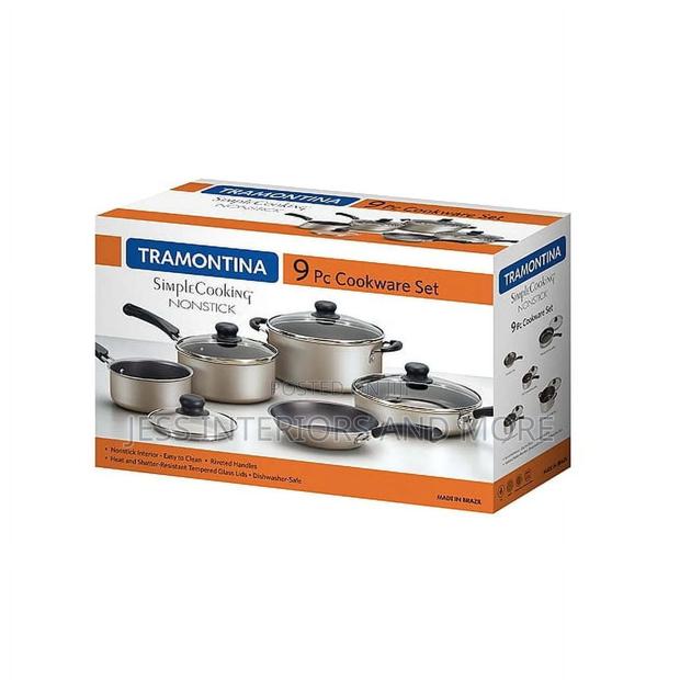 Tramontina 9 Piece Non-Stick Cookware Set, Champagne photo 2