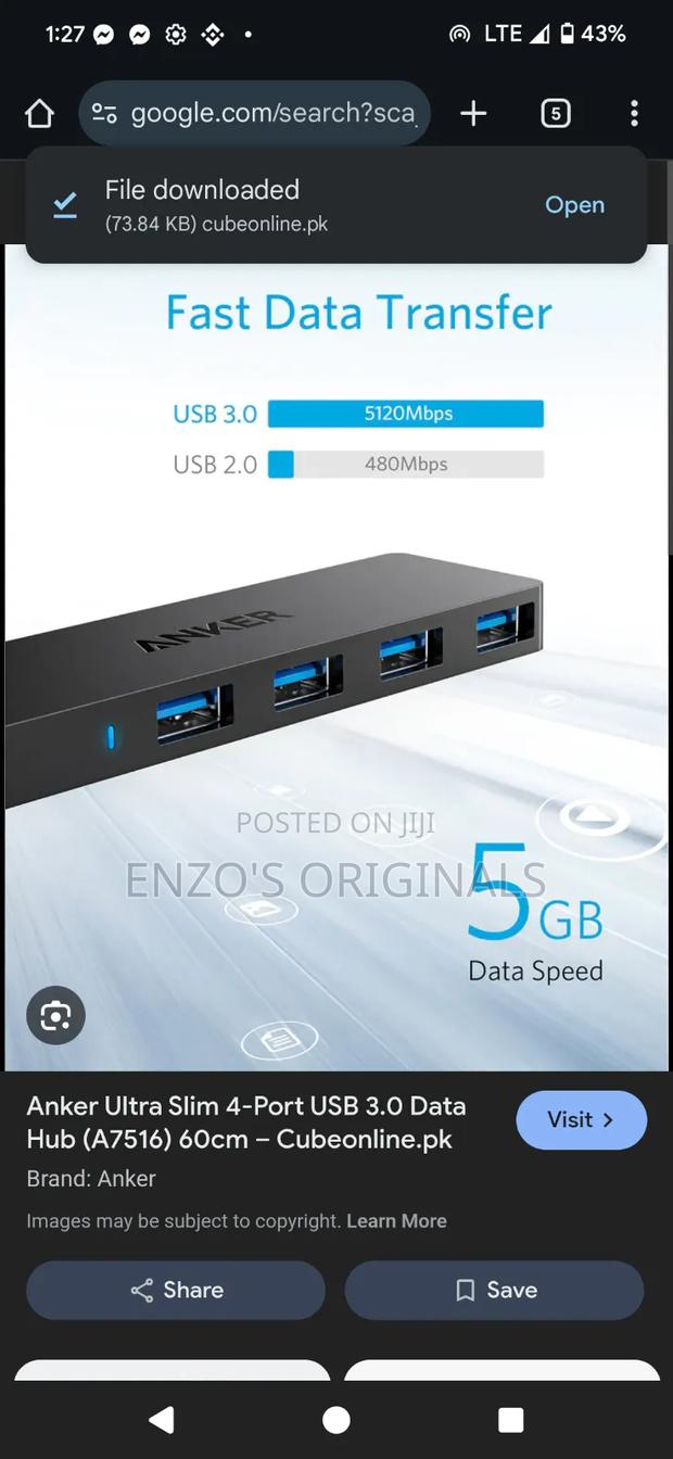 Anker 4 Port Usb 3.0 Hub Extension Used photo 6
