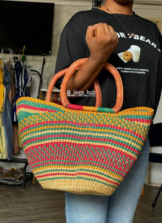 Bolga Handwoven Oval Bag photo 2