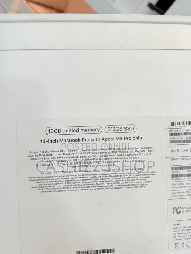 New Apple MacBook Pro 2023 M3 14-Inch 18GB Apple M3 Pro SSD 512GB photo 2