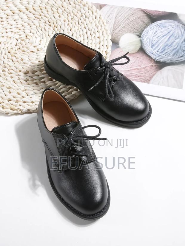 1 Pair Kids Leather Black Shoes for Boys