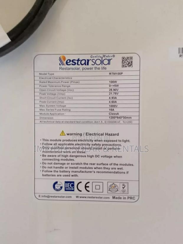 100w Mono Solar Panel photo 3