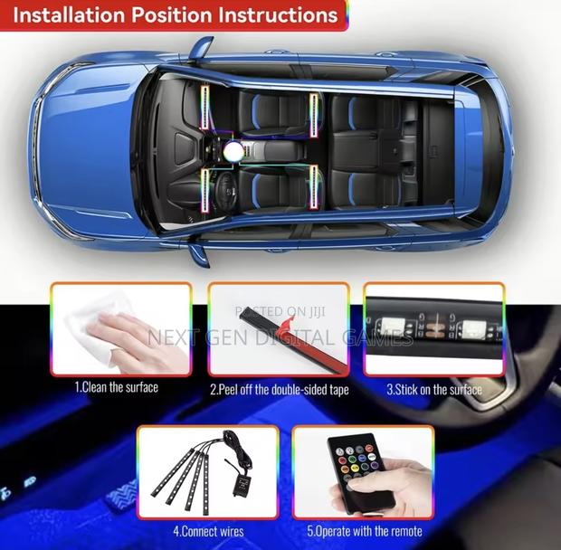 Neon 72 Led Car Interior Ambient Foot Light photo 5
