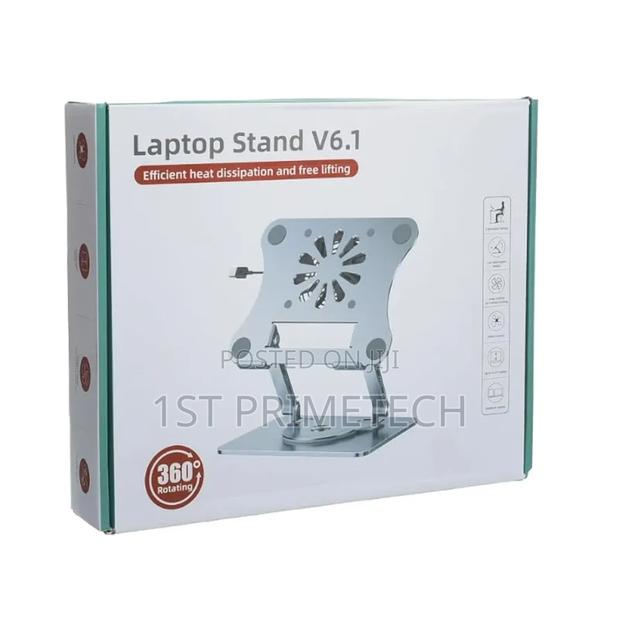 Metallic Swivel Laptop Stand With Cooling Fan photo 4