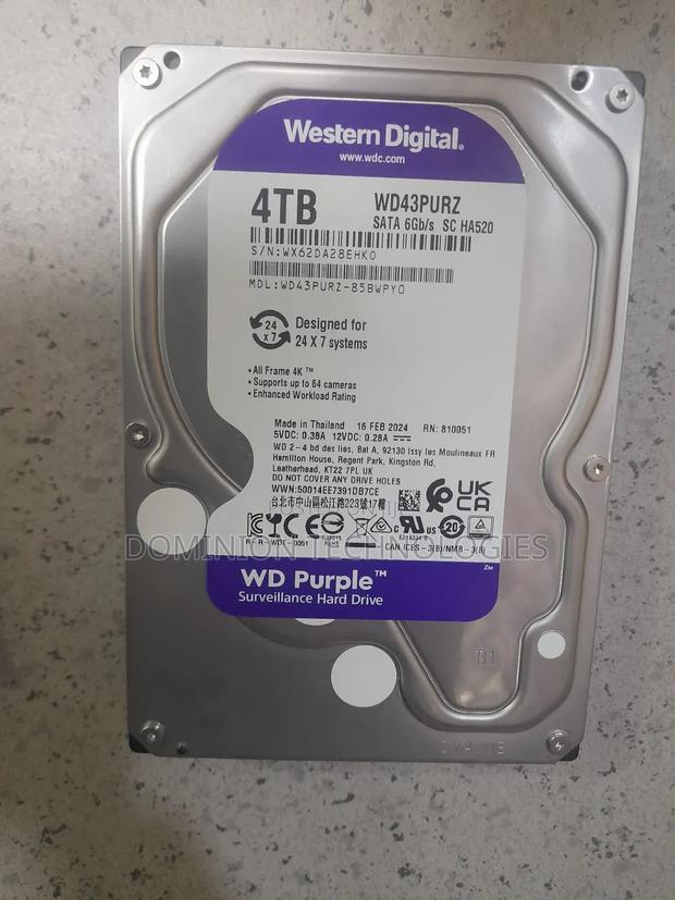 4tb Wd Purple Surveillance Internal Hard Drive Hdd - Sata · Photo 3